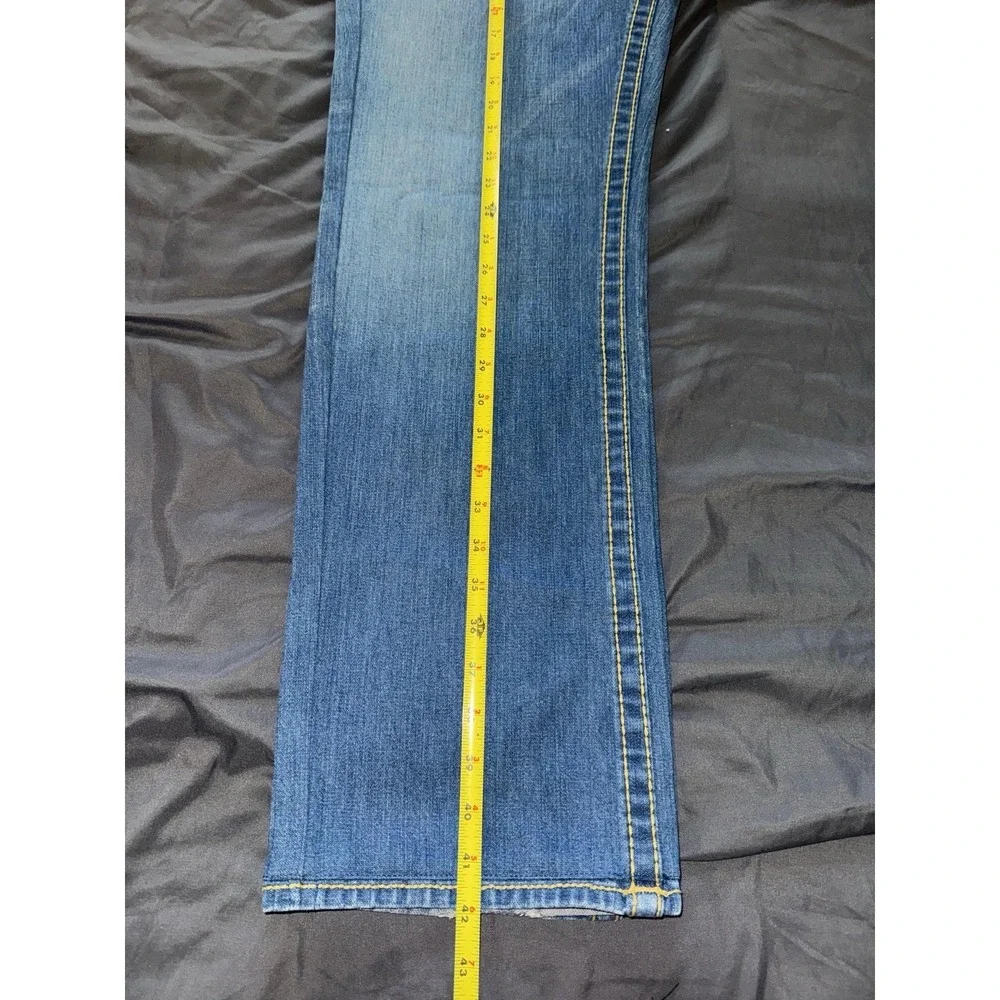 True Religion Mens Ricky‎ Big T Straight Jeans Medium Wash Blue Denim Size 38